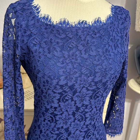 Diane von Furstenburg Zarita Royal Blue Lace Dress - Picture 5 of 11